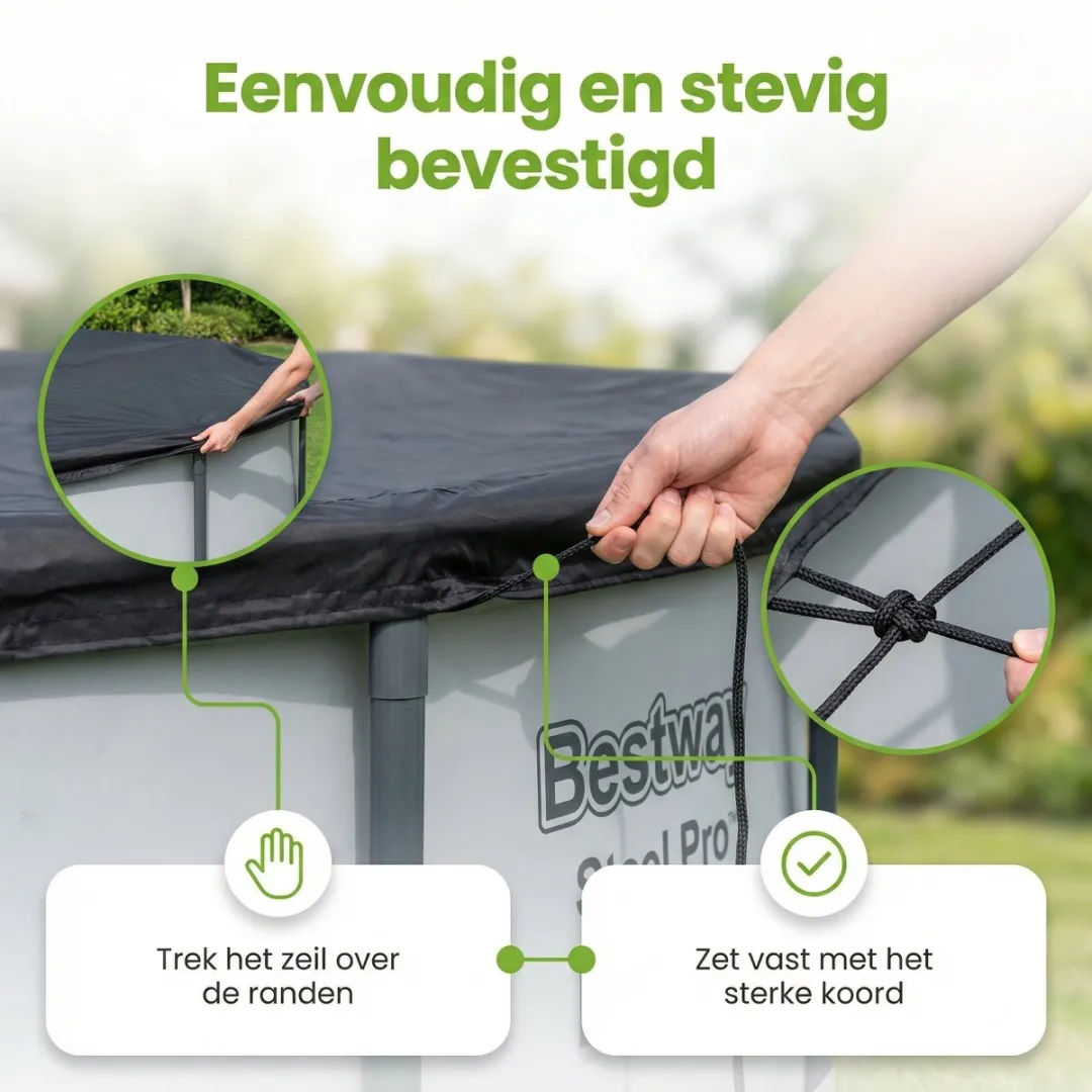 Bestway Afdekzeil Rond 427cm - 58248 - Zwart