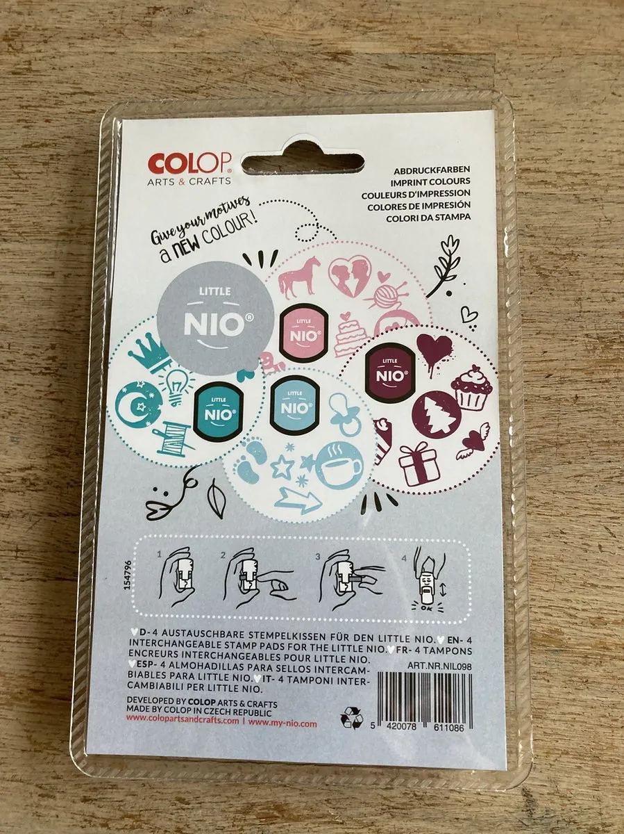 Colop little NIO Vervangingsstempelkussen - 4 Stuks Pastel