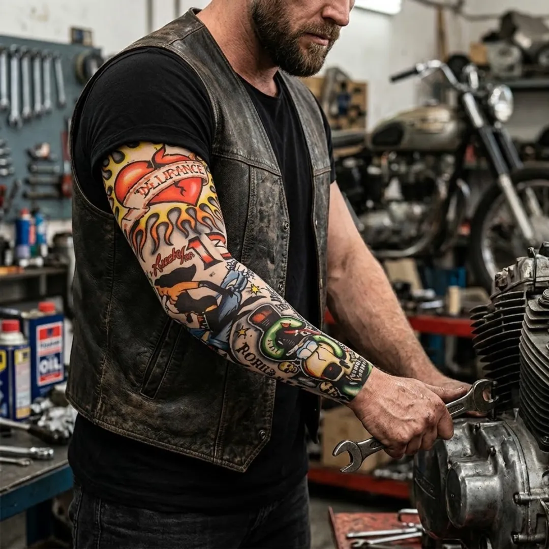 NUVEX Tattoo Mouwen Set - 8 Stuks - Multicolor/Zwart