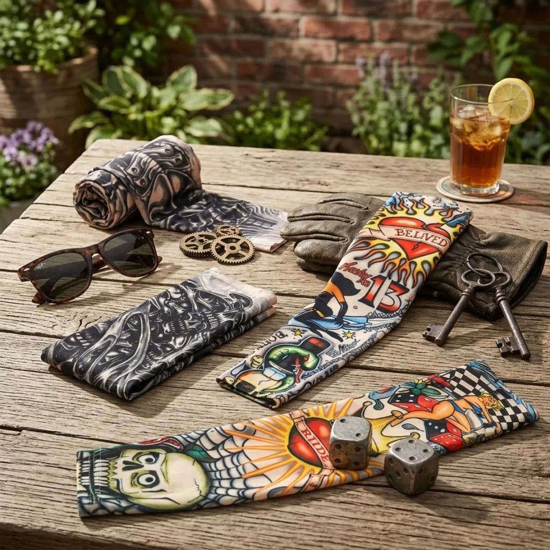 NUVEX Tattoo Mouwen Set - 8 Stuks - Multicolor/Zwart