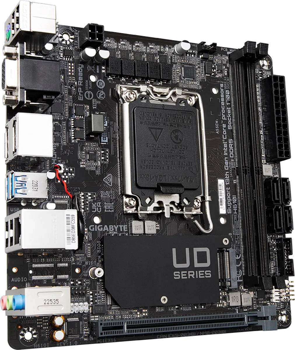 Gigabyte H610I Mini-ITX Moederbord - LGA 1700