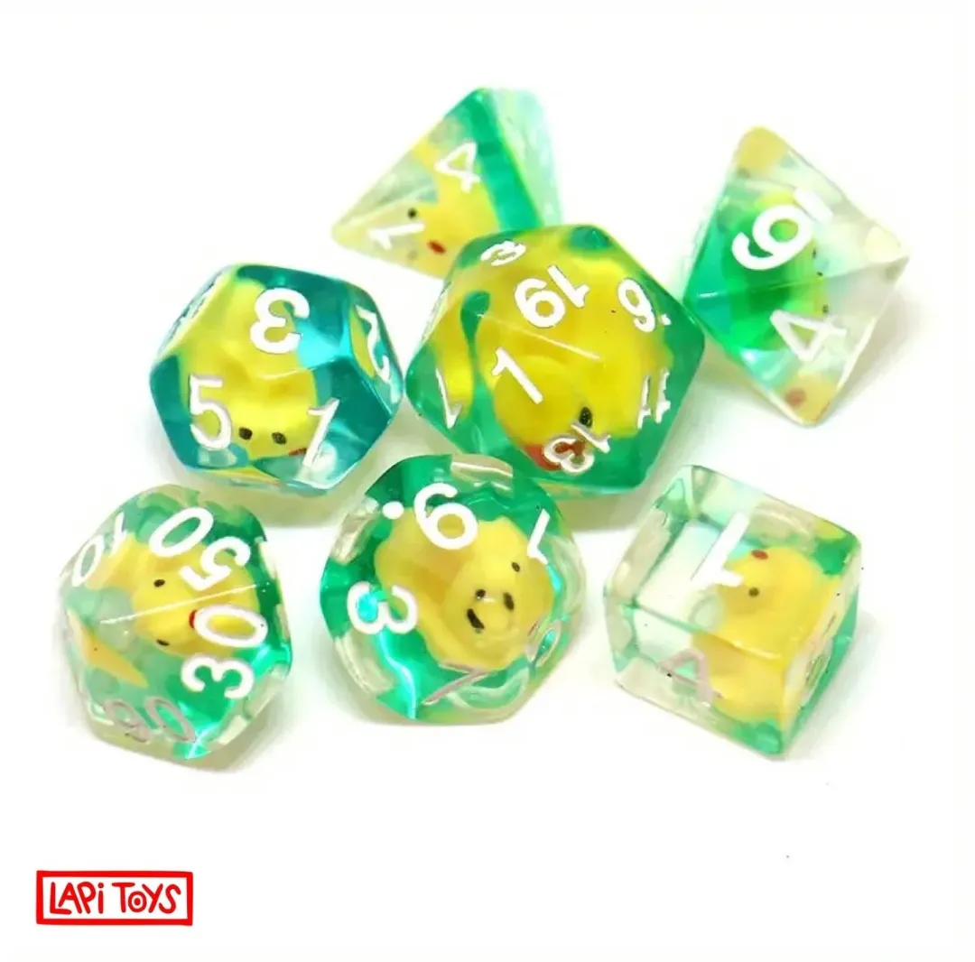 Lapi Toys DnD Duck Dice - 7 Stuks - Geel