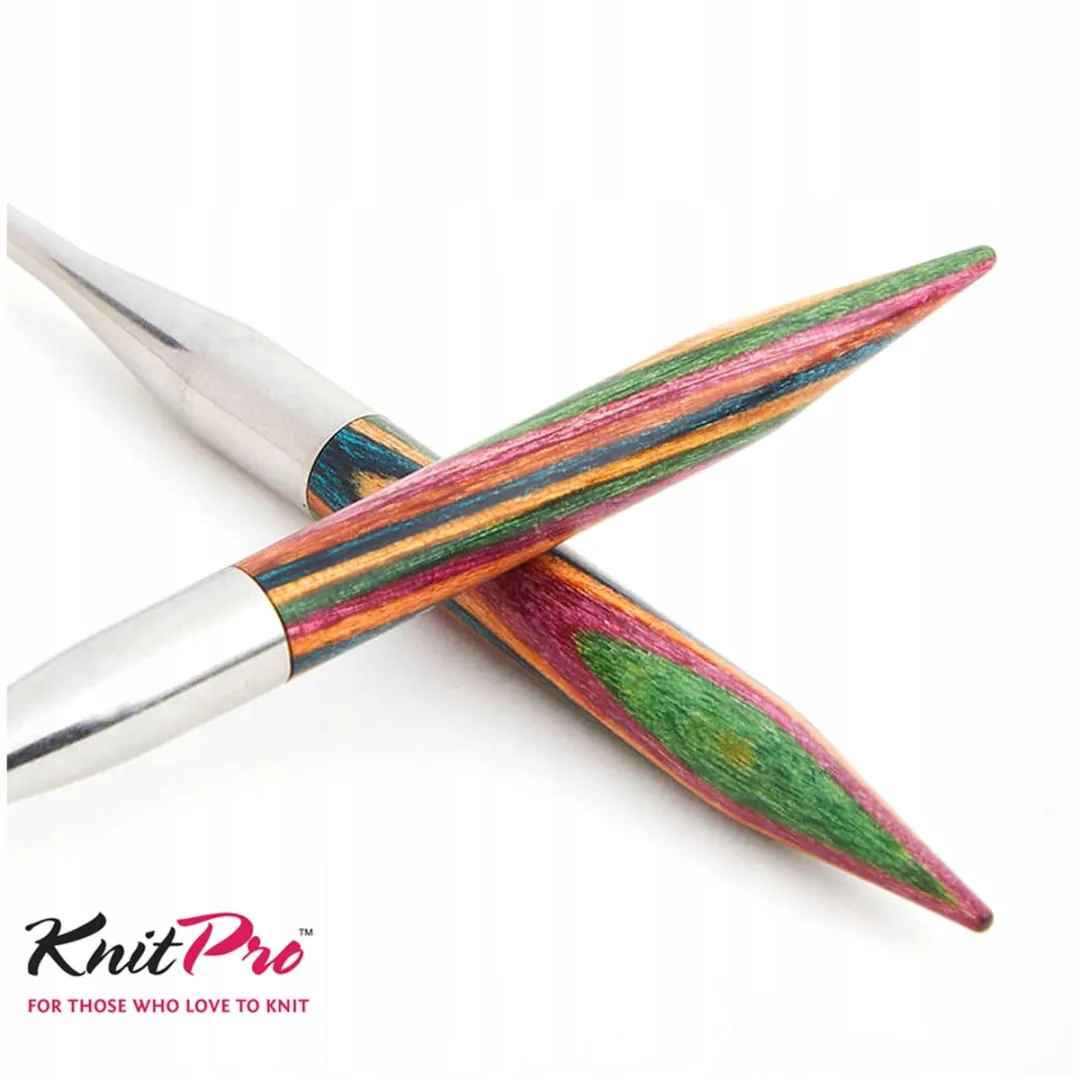 KnitPro Symfonie Houten Rondbreinaalden 15mm 120cm - Multicolor