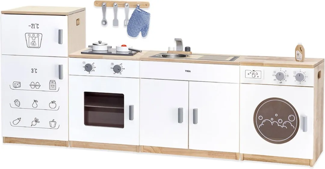Vigatoys Houten Speelkeuken 4-delig Wit