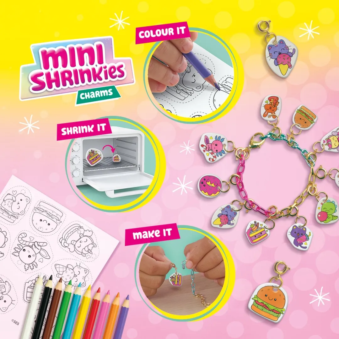 SES Creative Mini Shrinkies Fast Foodies Bedelarmband Oranje - 10 Stuks