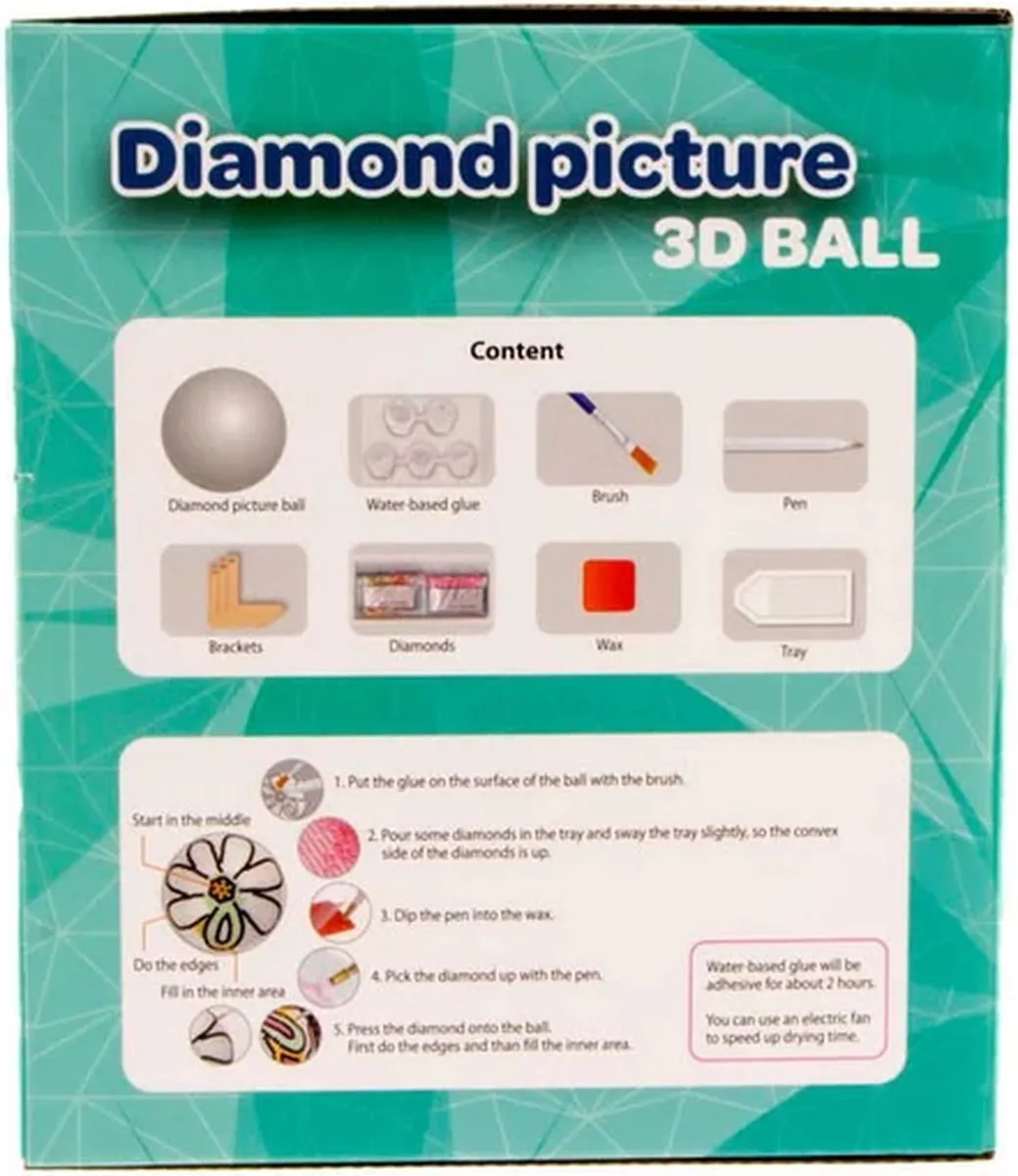 Jonotoys Diamond Painting 3D Bal Knutselset 10cm - Meerkleurig