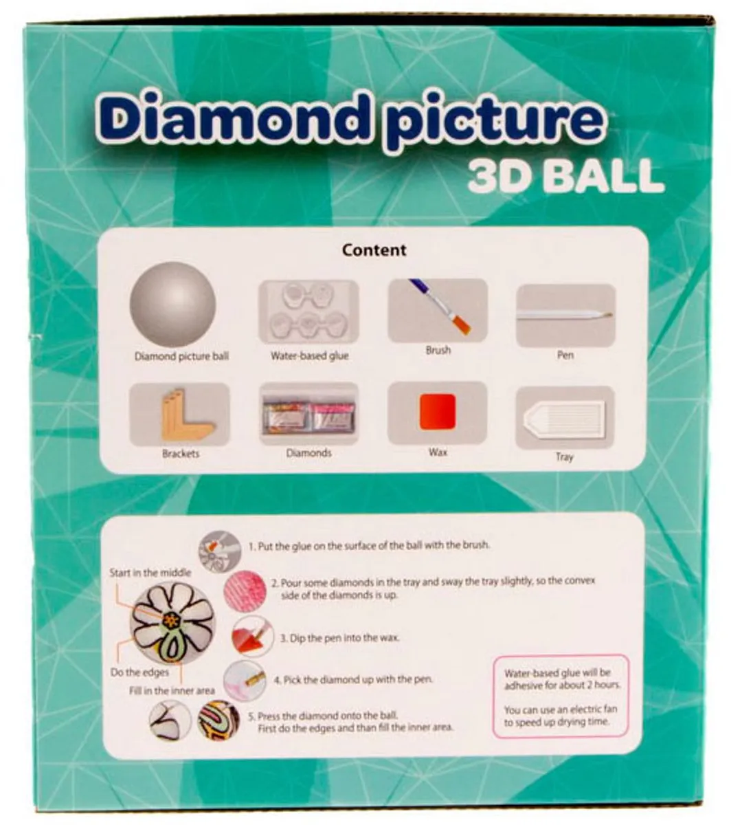 Jonotoys Diamond Painting 3D Bal Knutselset 10cm - Meerkleurig