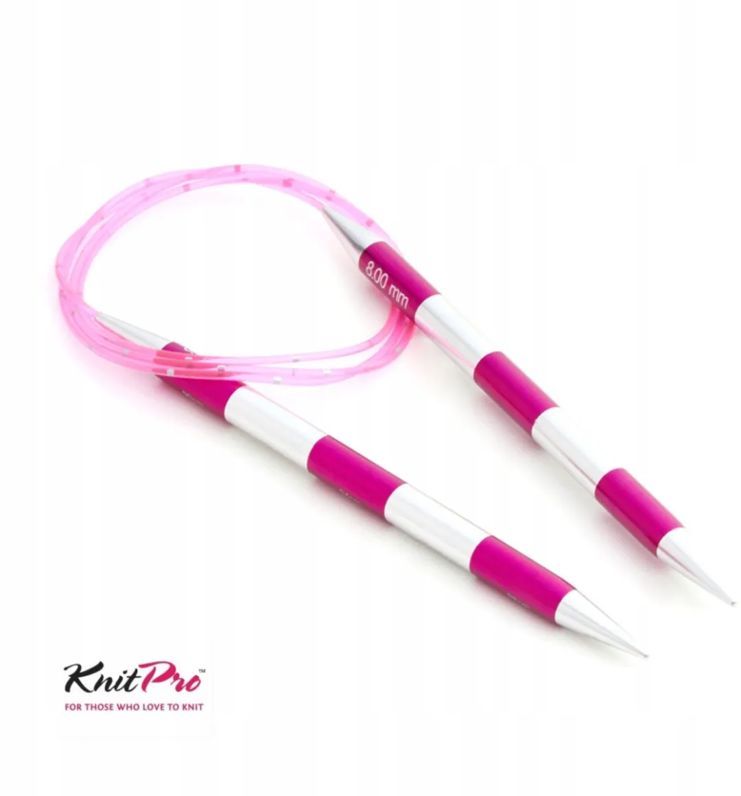 KnitPro Aluminium Breinaalden 3,75mm - 100cm - Zilver/Roze