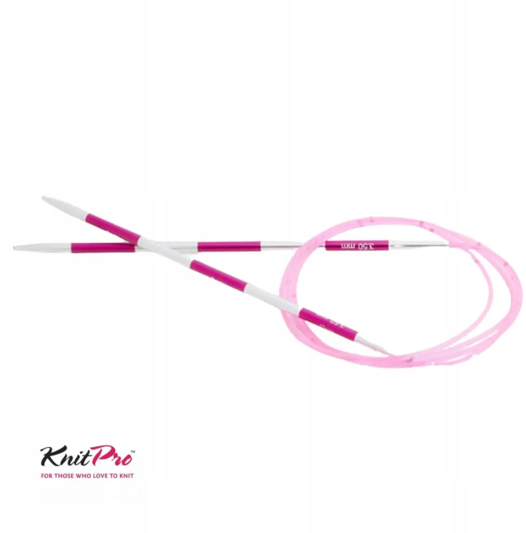 KnitPro Aluminium Breinaalden 3,75mm - 100cm - Zilver/Roze