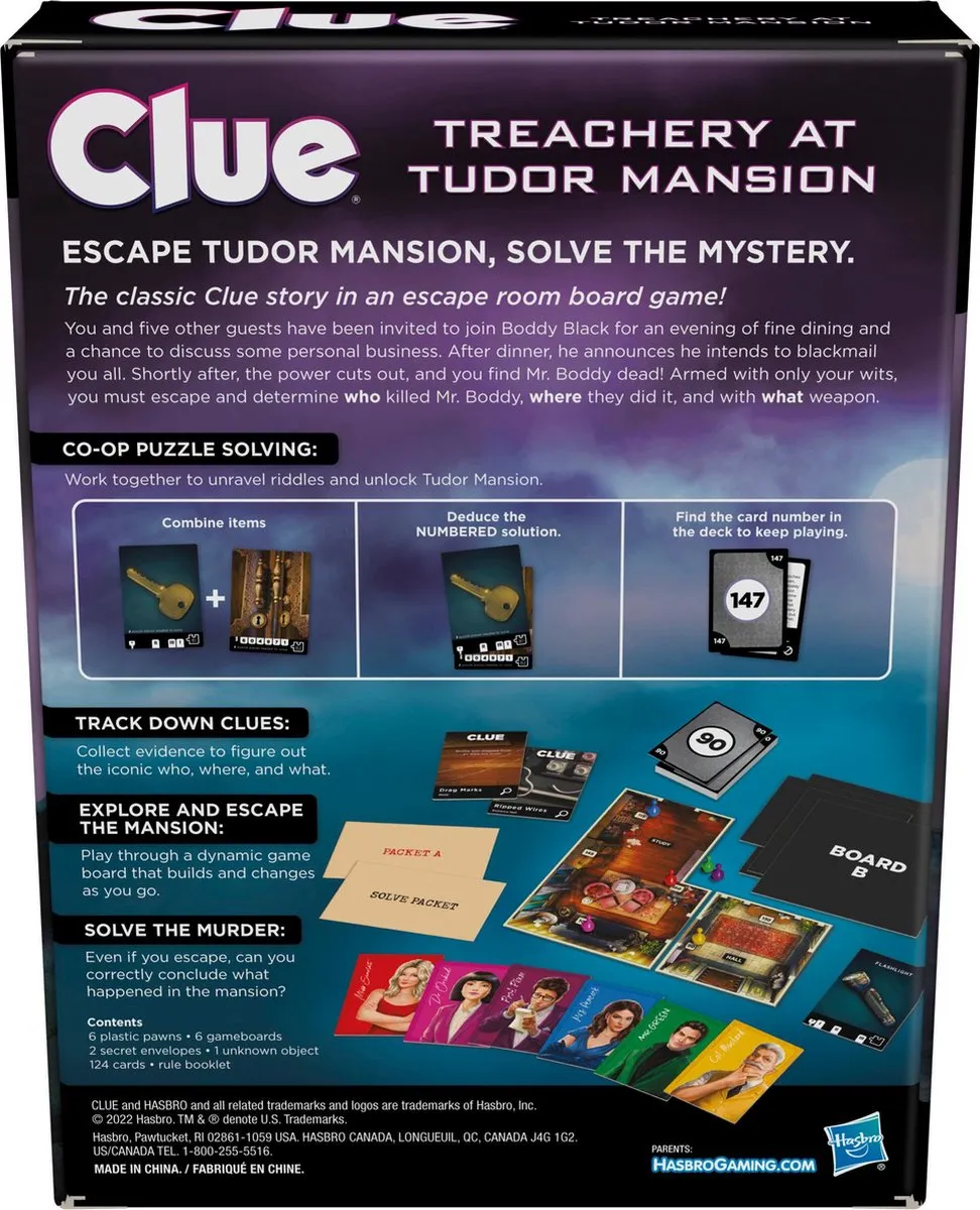 Hasbro Cluedo Escape Verrat in der Villa F5699100