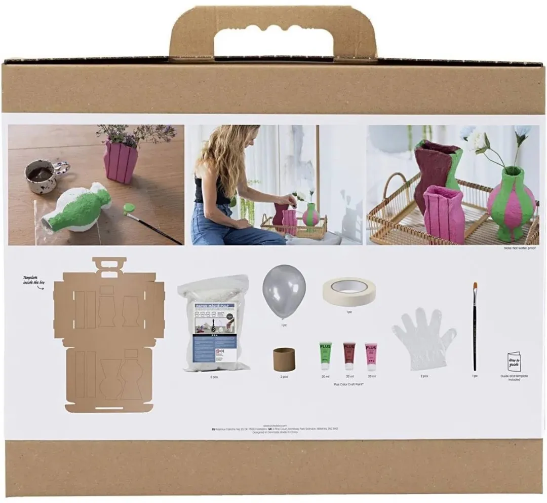 Creativ Company Maxi Hobbyset Boetseren Vazen Van Papier-Maché - Meerkleurig