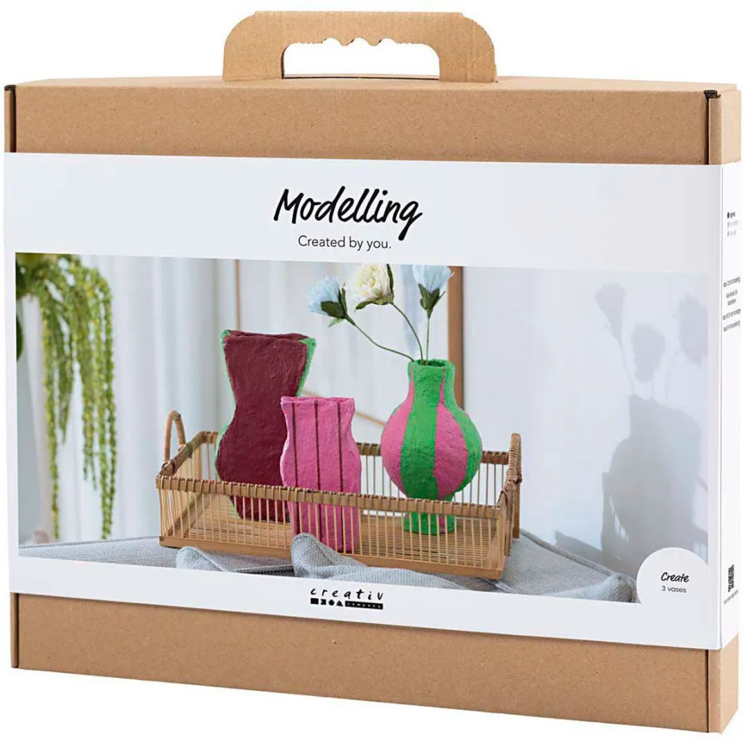 Creativ Company Maxi Hobbyset Boetseren Vazen Van Papier-Maché - Meerkleurig