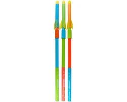 Eddy Toys Raketlanceer Speelgoed Set - 3 Schuimraketten
