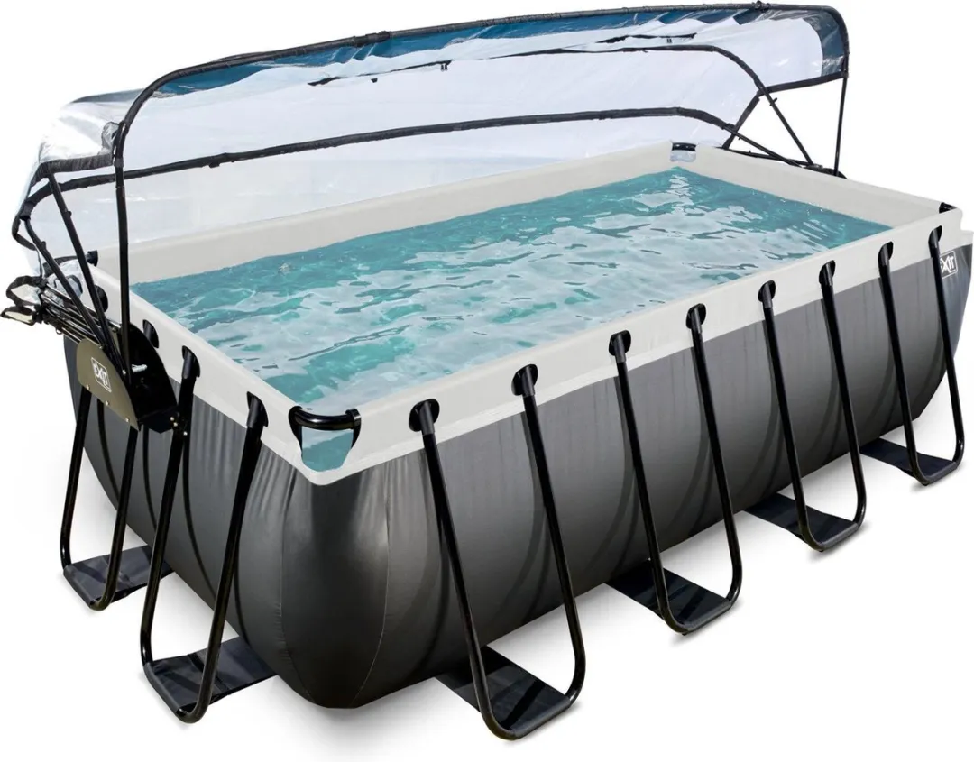 EXIT Toys Black Leather Frame Zwembad 400x200x122cm - 8870L - Zwart