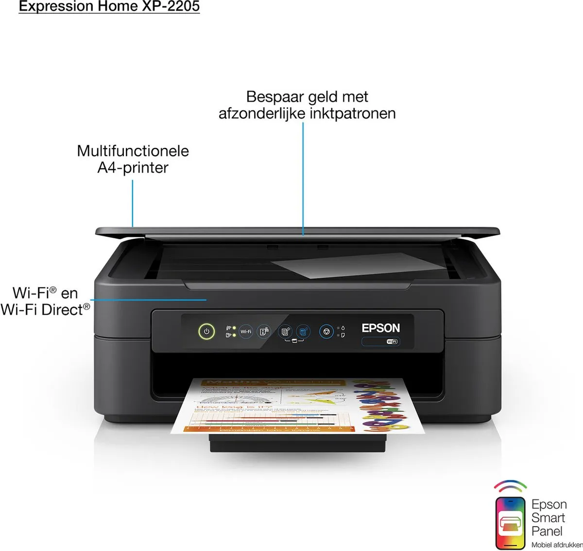 Epson Expression Home XP-2205 All-In-One Printer - Zwart