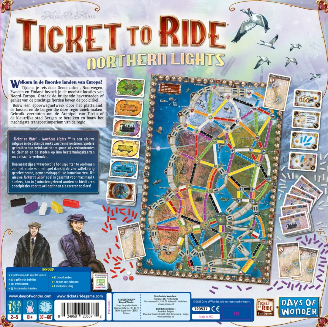 Asmodee Ticket to Ride Northern Lights DOW 720537NL - 2-5 Spelers
