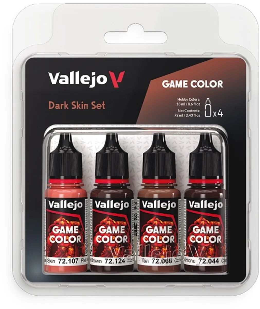 Vallejo Game Color Donkere Huid Acrylverfset 4x18ml
