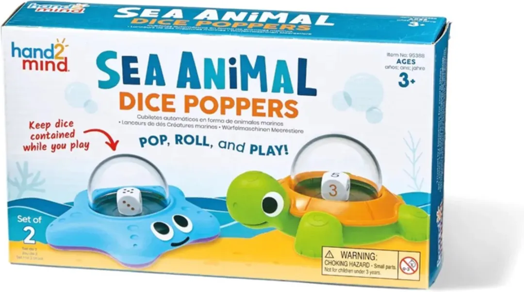 Learning Resources Zee Dieren Dice Poppers - 2 Stuks - Meerkleurig