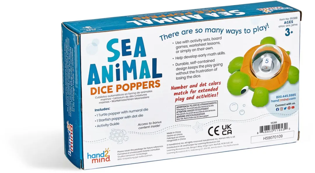 Learning Resources Zee Dieren Dice Poppers - 2 Stuks - Meerkleurig