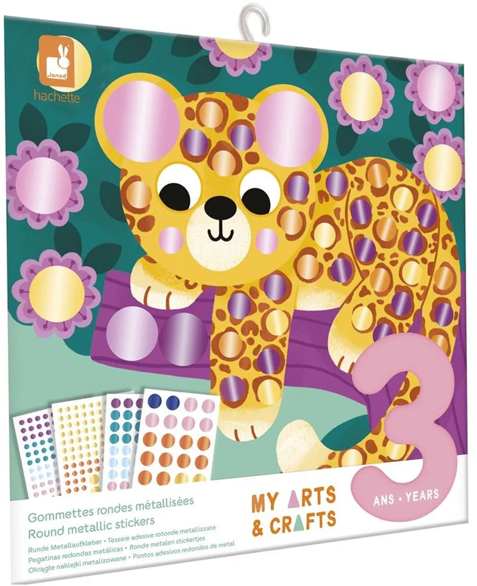 Janod Atelier Ronde Stickers Dieren - 8 Stuks