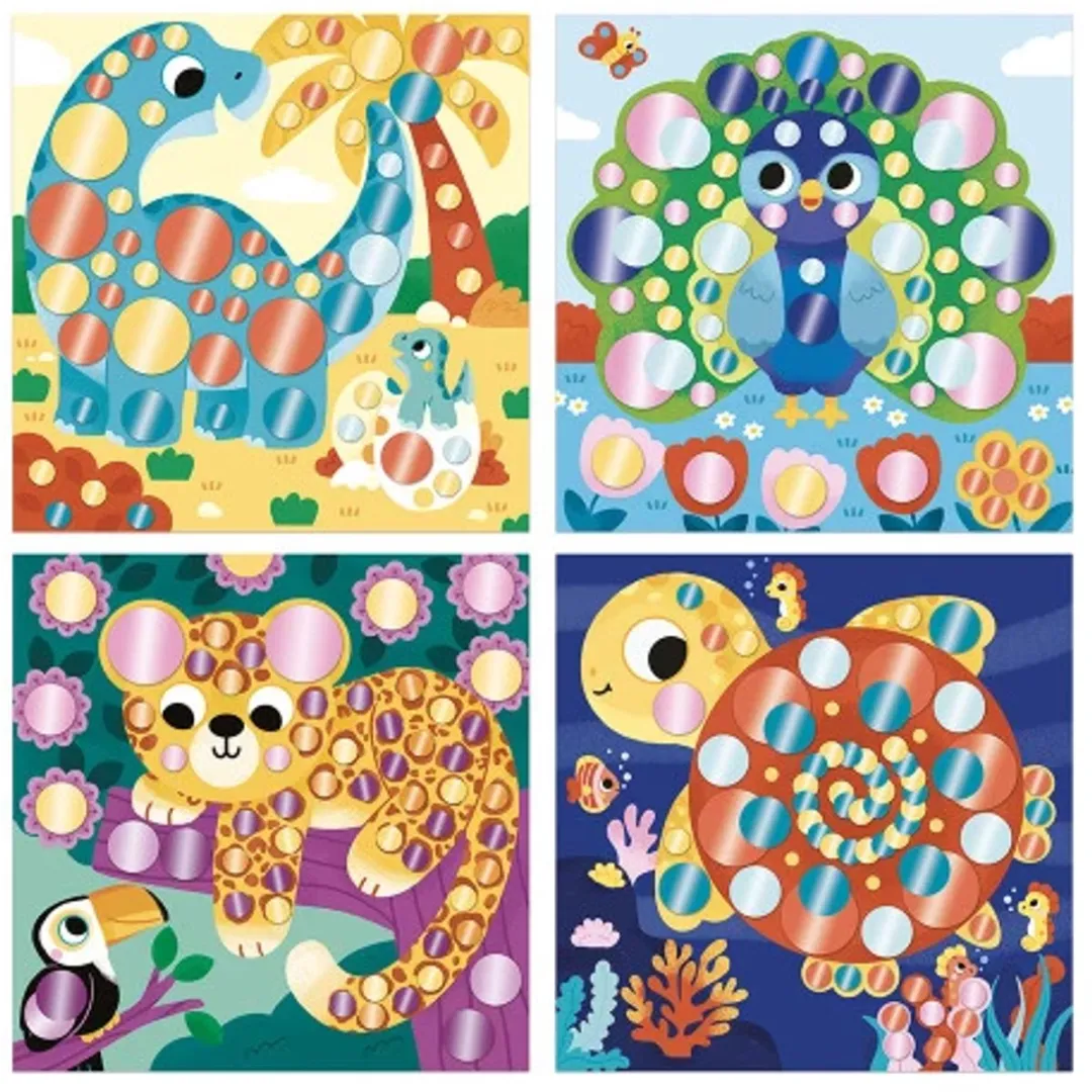 Janod Atelier Ronde Stickers Dieren - 8 Stuks