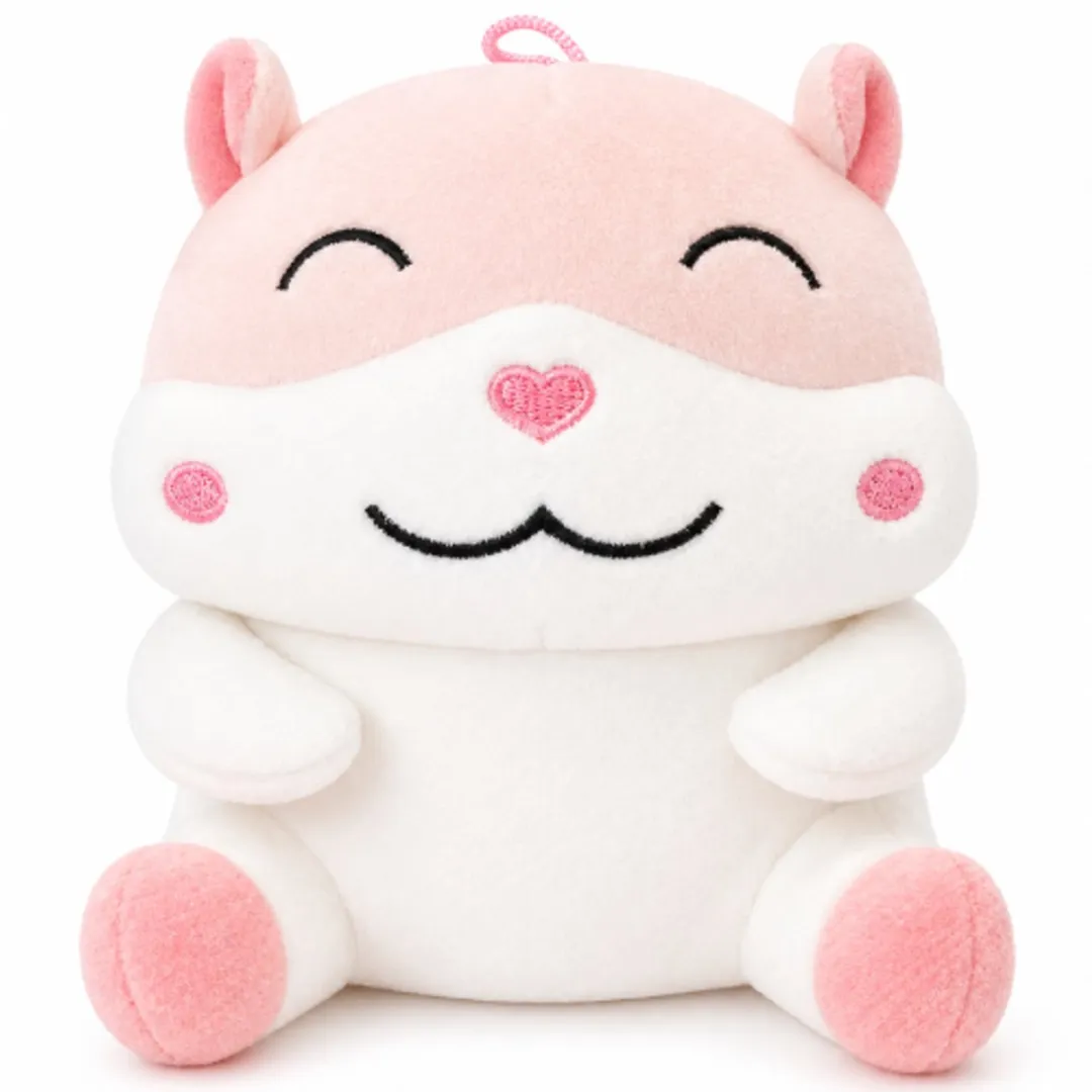 Topknuffels Hamster Squishy Roze Pluche Knuffel 20cm
