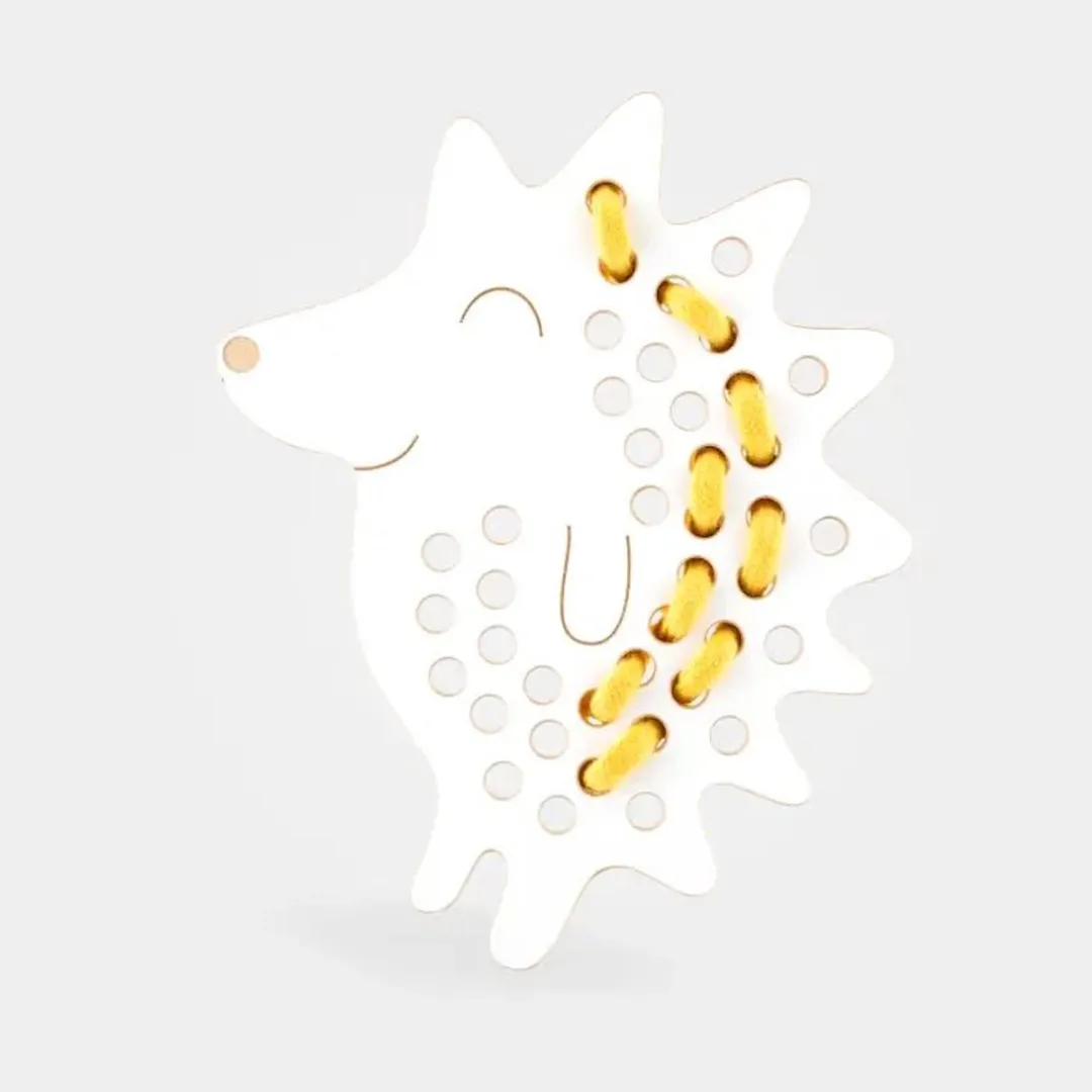 Milin Toys Litte Hedgehog Inrijgplank - Wit