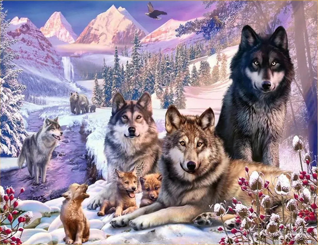VDTOYS Diamond Painting VDTB145 Wolf Family
