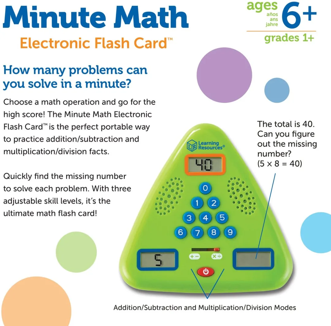 Learning Resources Minute Math Elektronisch Rekenspel - Groen