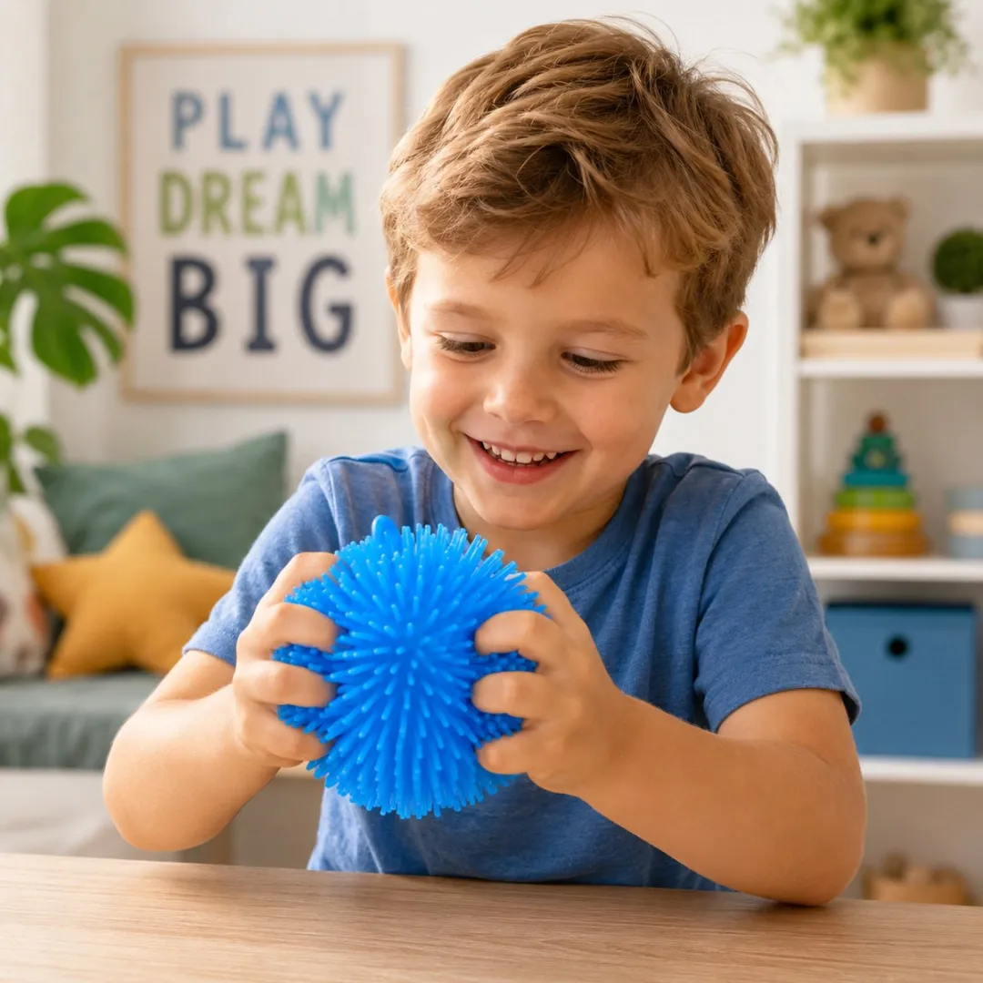Eddy Toys Pufferbal Ø12cm - Sensorische Knijpbal - Meerkleurig
