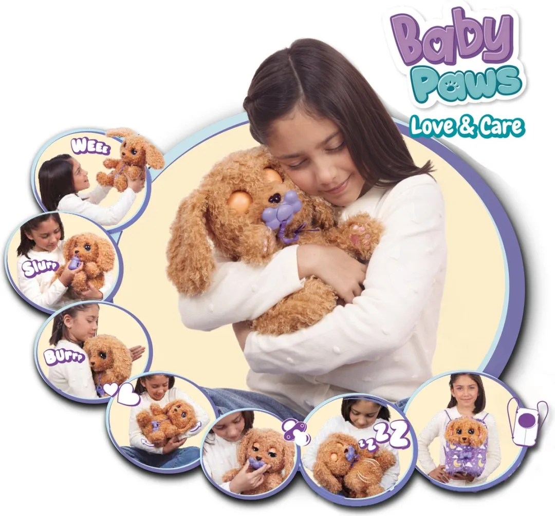 Imc Toys Baby Paws Labradoodle Interactieve Knuffel - Bruin