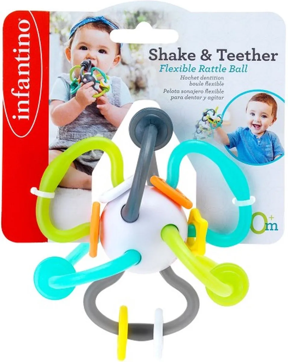 Infantino Shake & Teether Flexibele Rammelaar Bal - Multi