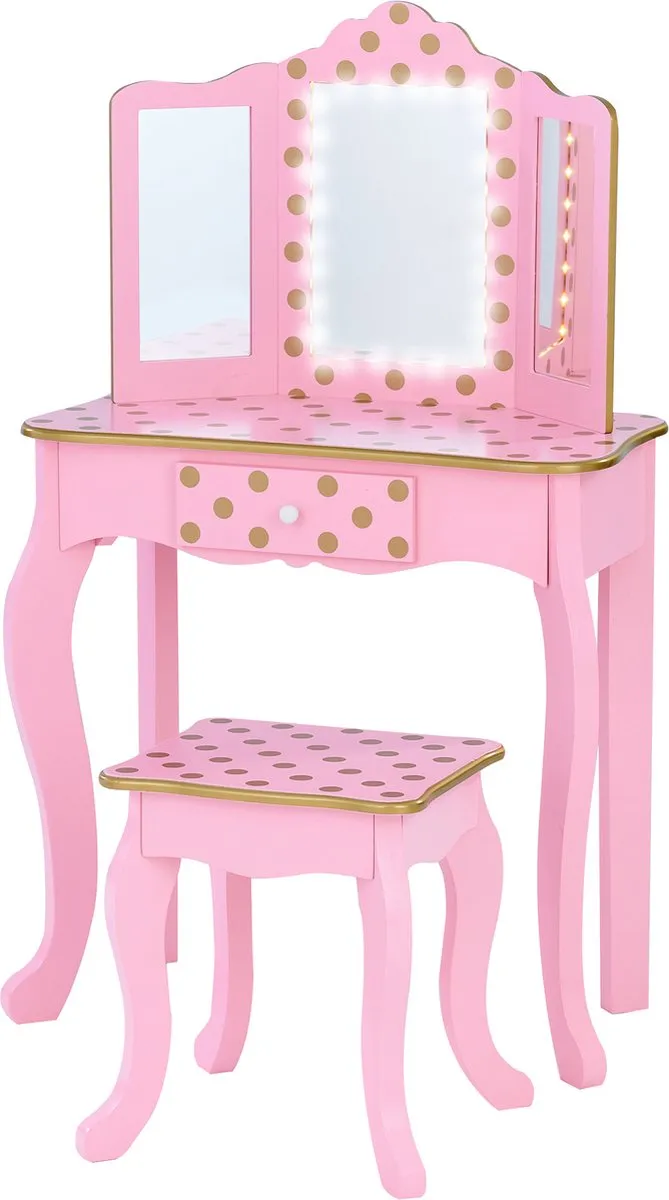 Teamson Kids Houten Kaptafel Roze/Goud