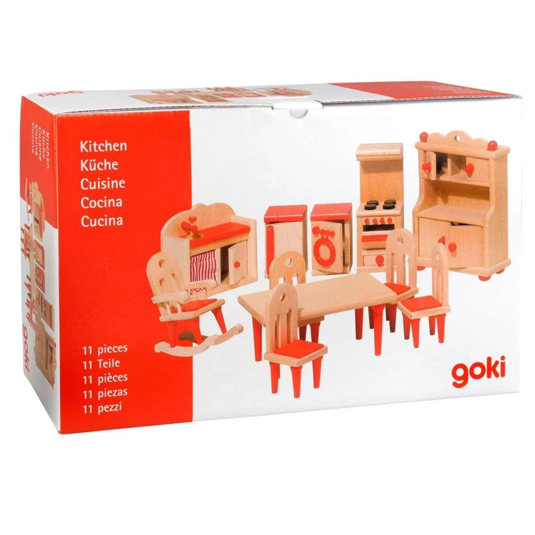 Goki Poppenhuismeubeltjes Serie 2 Keuken 11-delig - Rood
