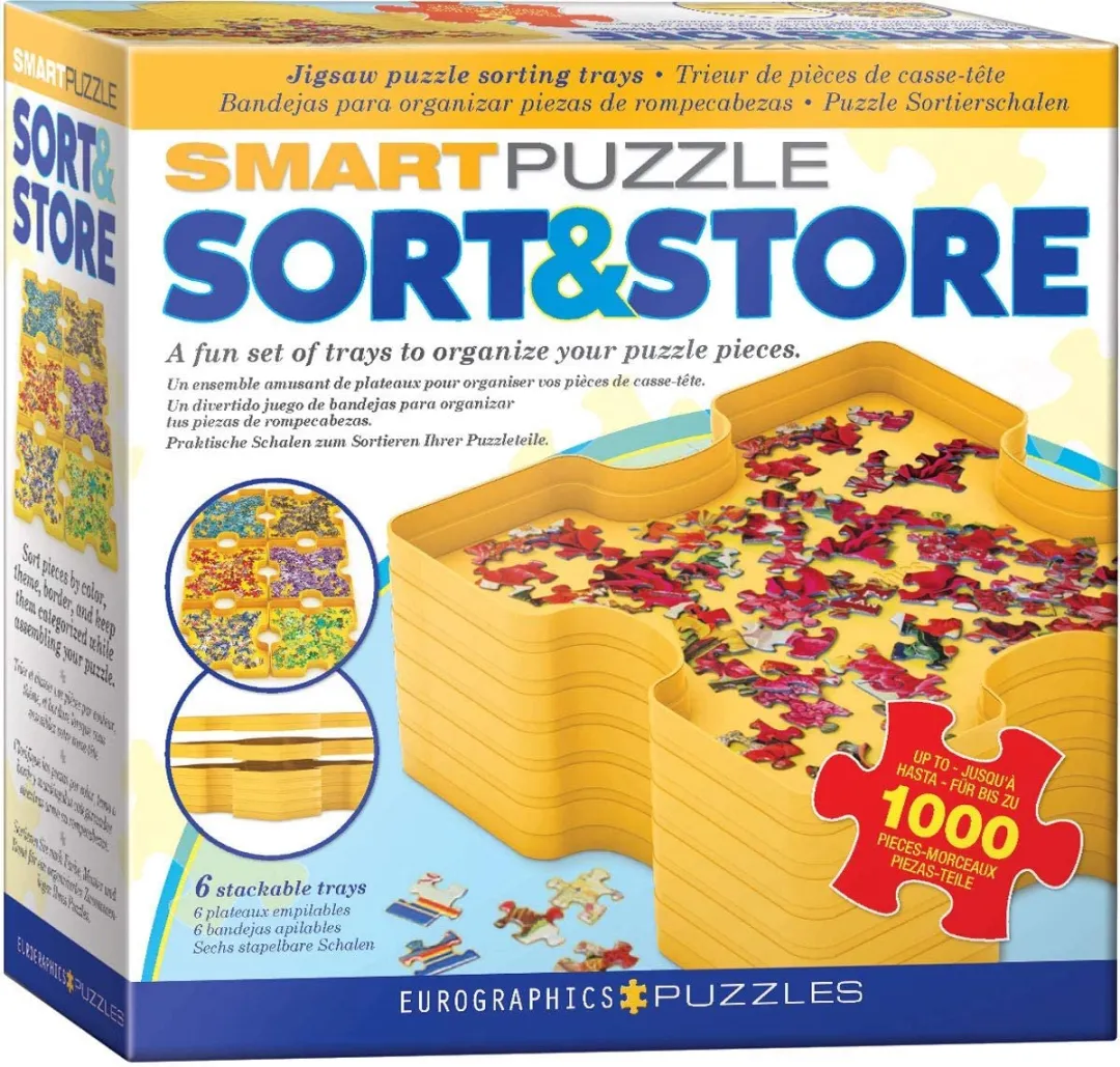 Eurographics Smart Puzzle Sort&Store 8955-0105 - 6 Bakjes 21x21x8cm - Geel