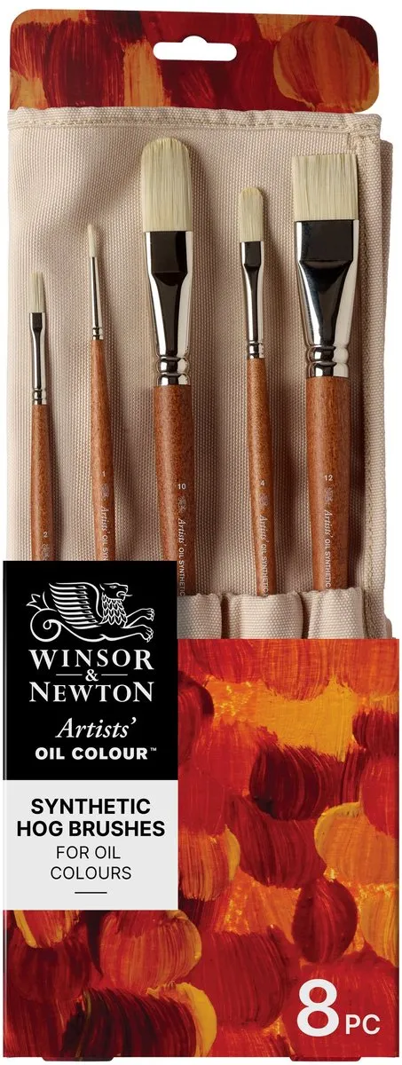 Winsor & Newton 5010902 Artists Oil Synthetic Hog Brush Set