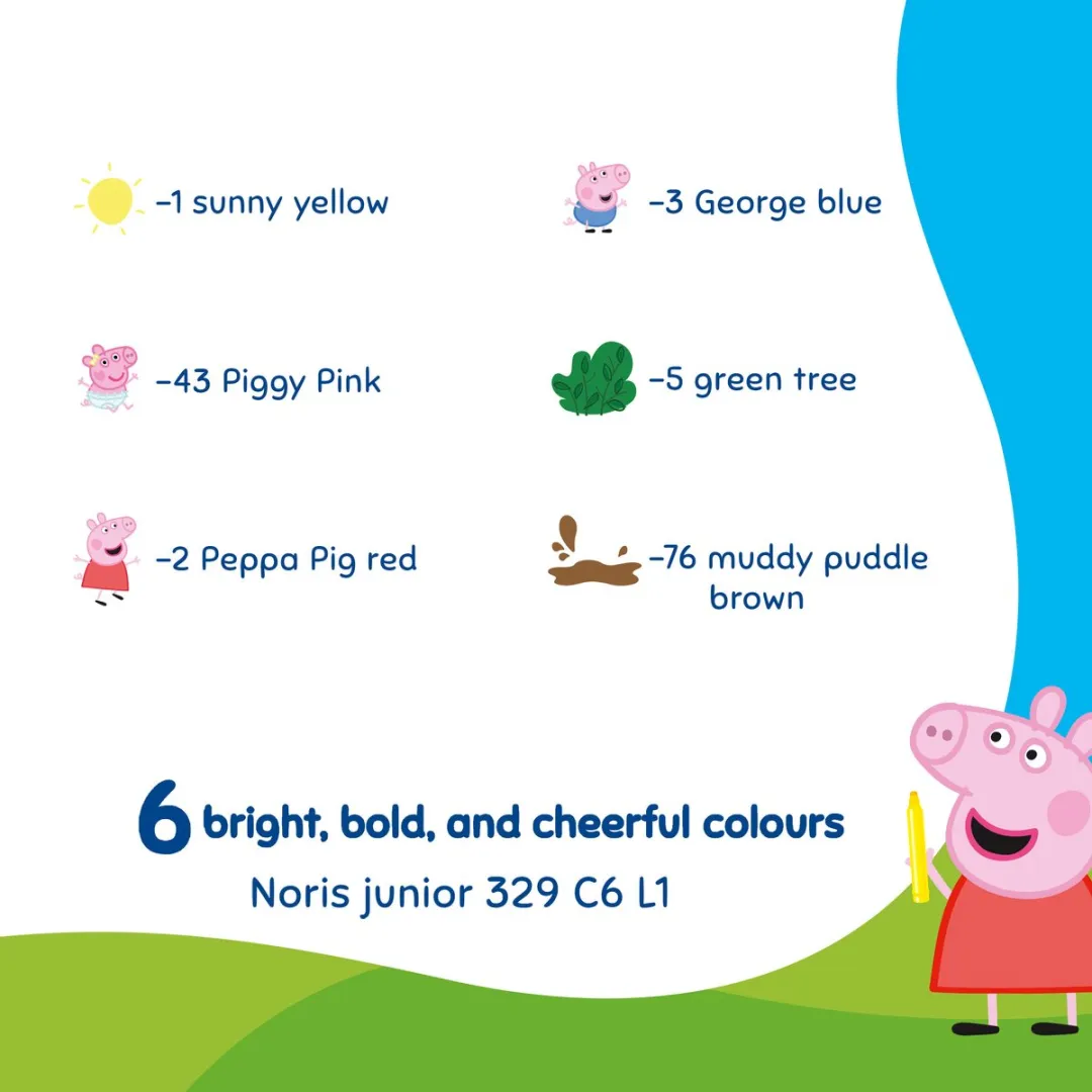STAEDTLER Peppa Pig Noris Junior Kleurstiften - 6 Stuks