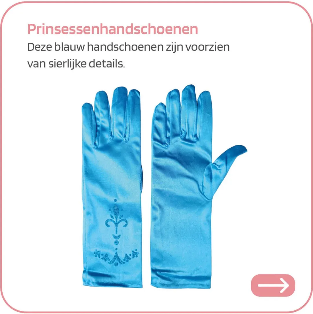 Jobber Toys Prinsessen Kroon Toverstaf Set - Blauw - 3 Stuks