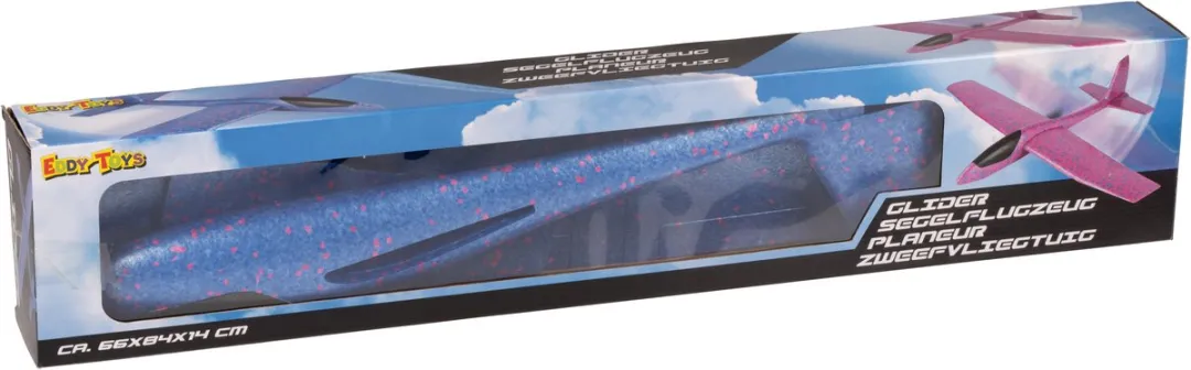 Eddy Toys Glider Schuim Vliegtuig 66x84cm - Blauw/Rood