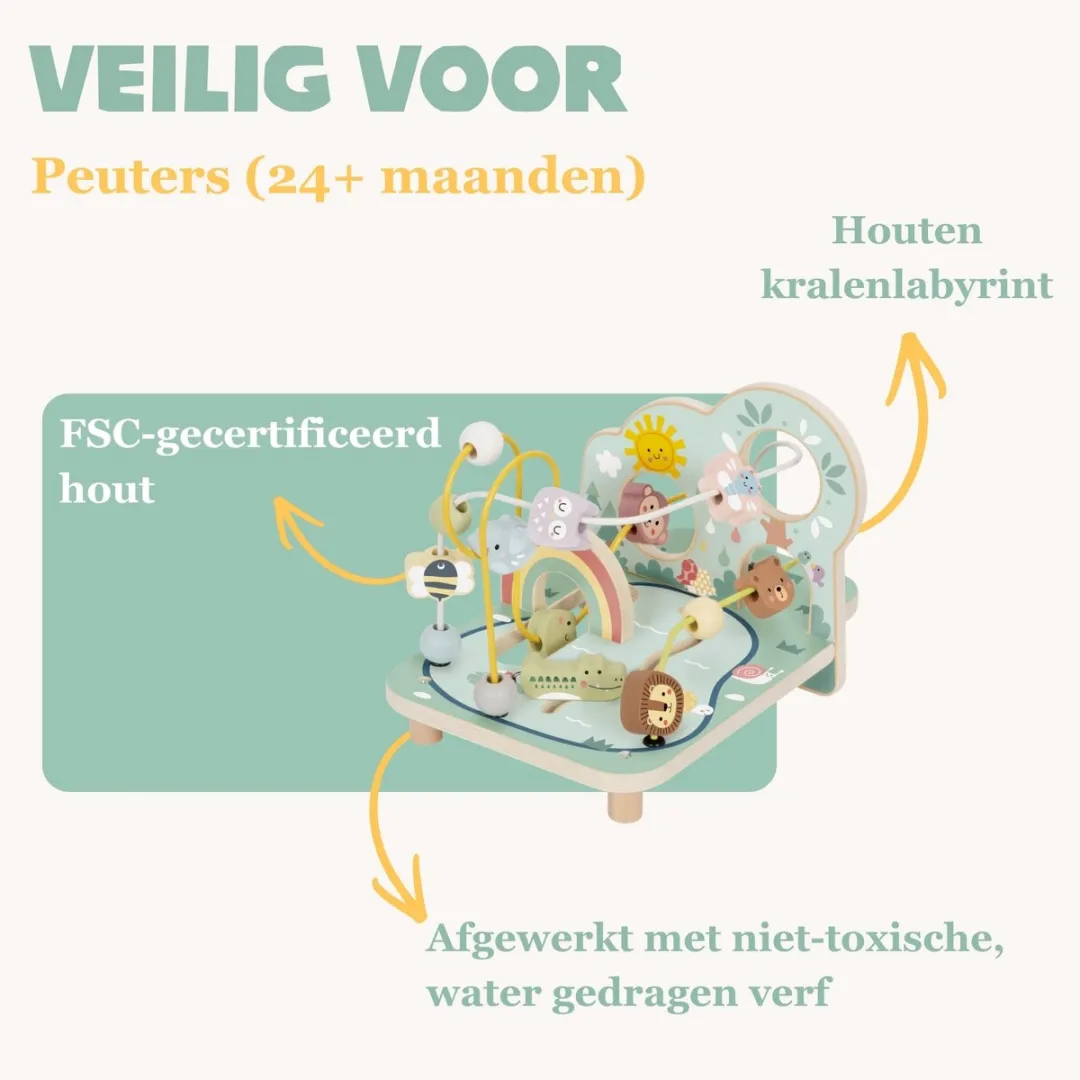Tooky Toy Houten Kralenspiraal Multicolor