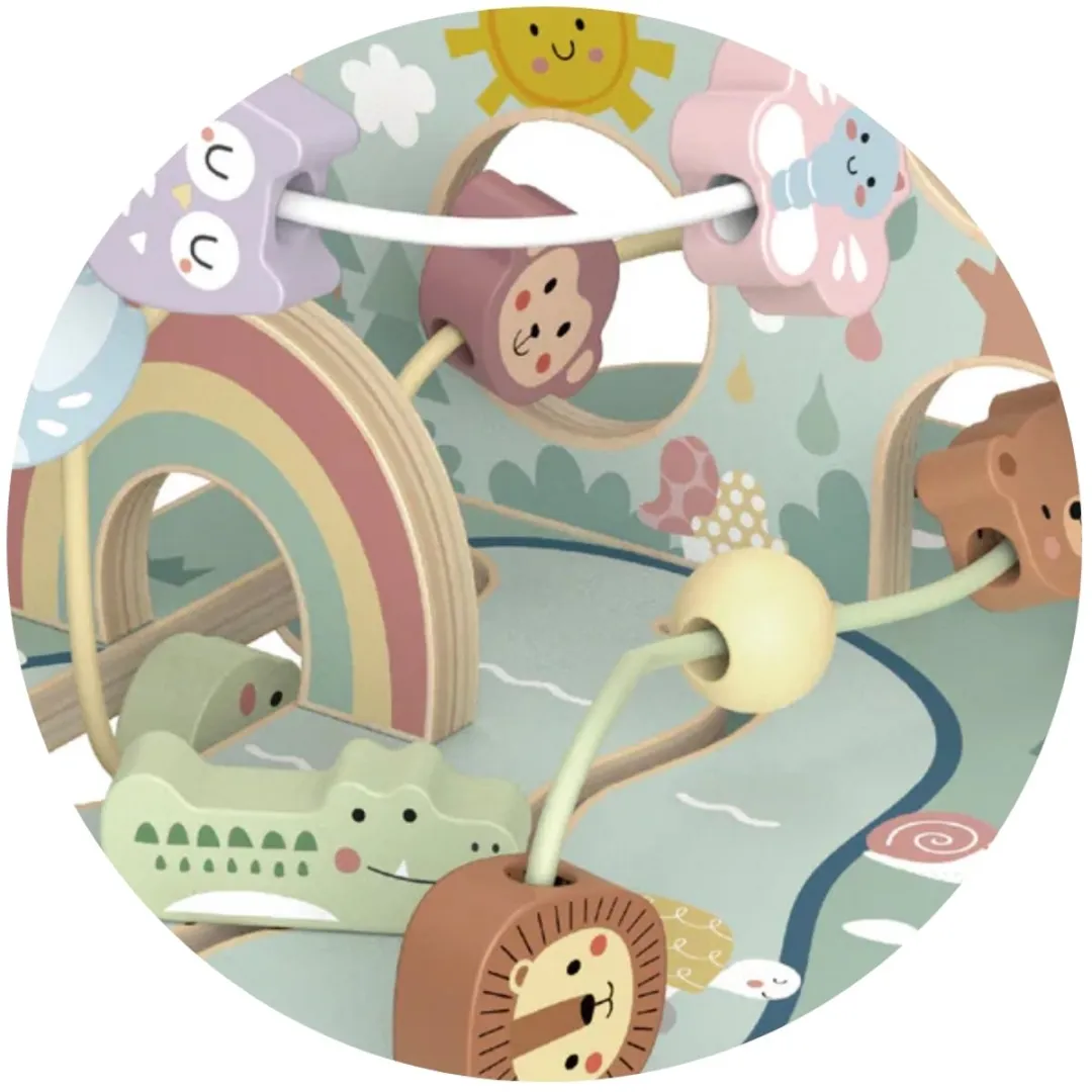 Tooky Toy Houten Kralenspiraal Multicolor