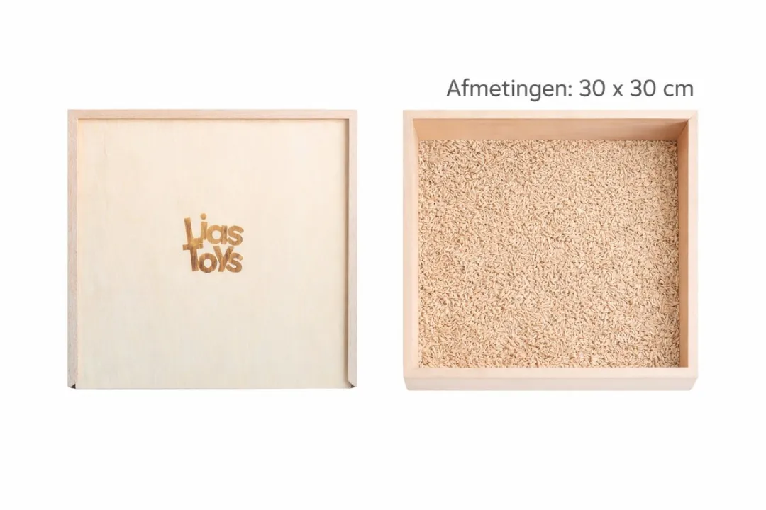 LiasToys Houten Sensory Speelbak 30x30cm - Montessori