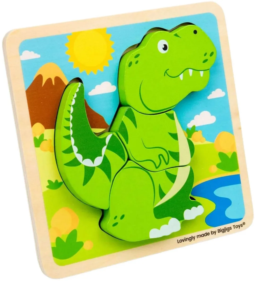 BIGJIGS Houten T-Rex Puzzel - 4 Stuks