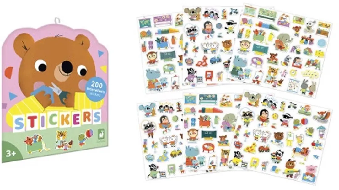 Janod Stickers Dieren op de Kleuterschool - Meerkleurig