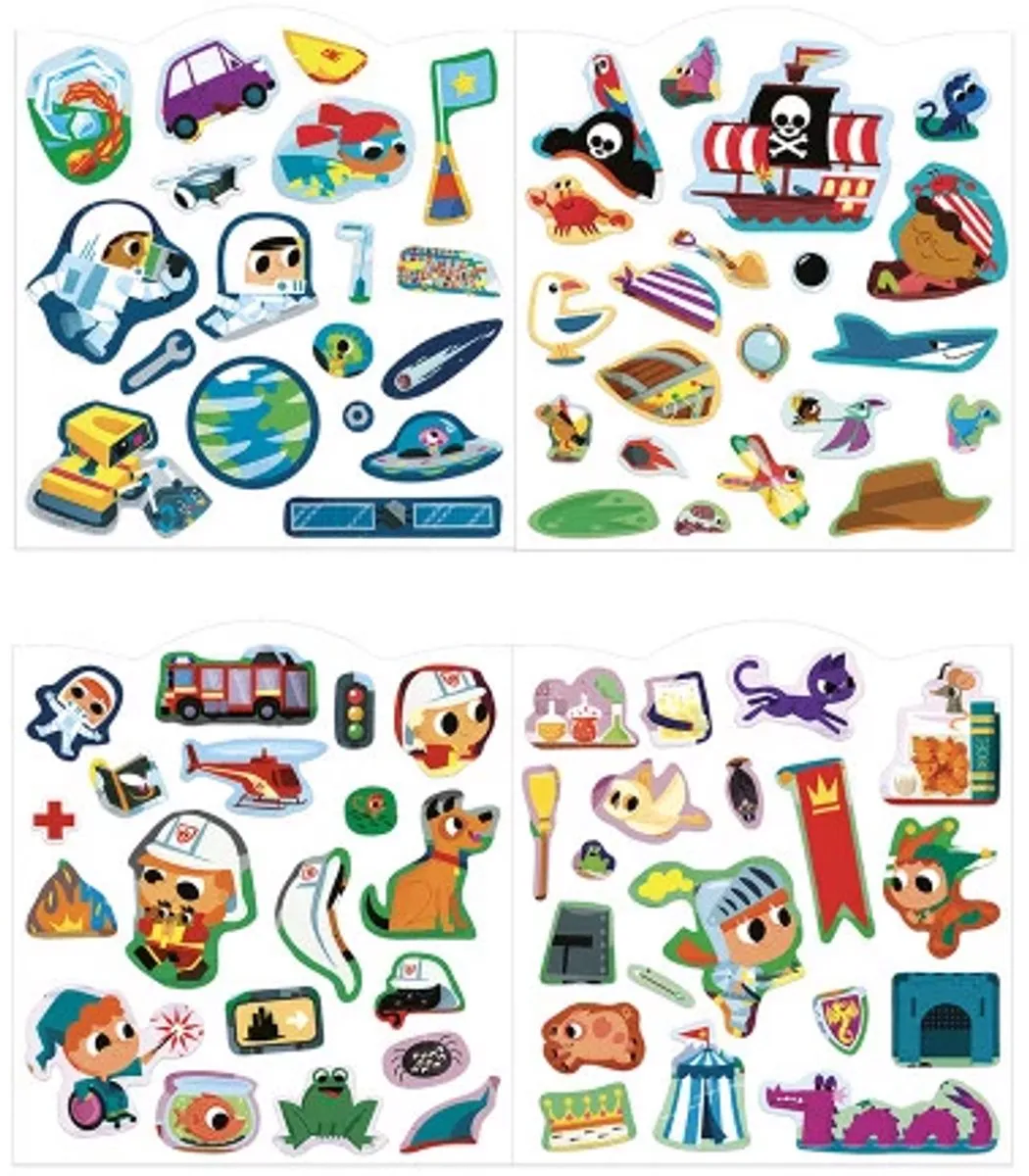 Janod Stickerboek Avonturen - Meerkleurig