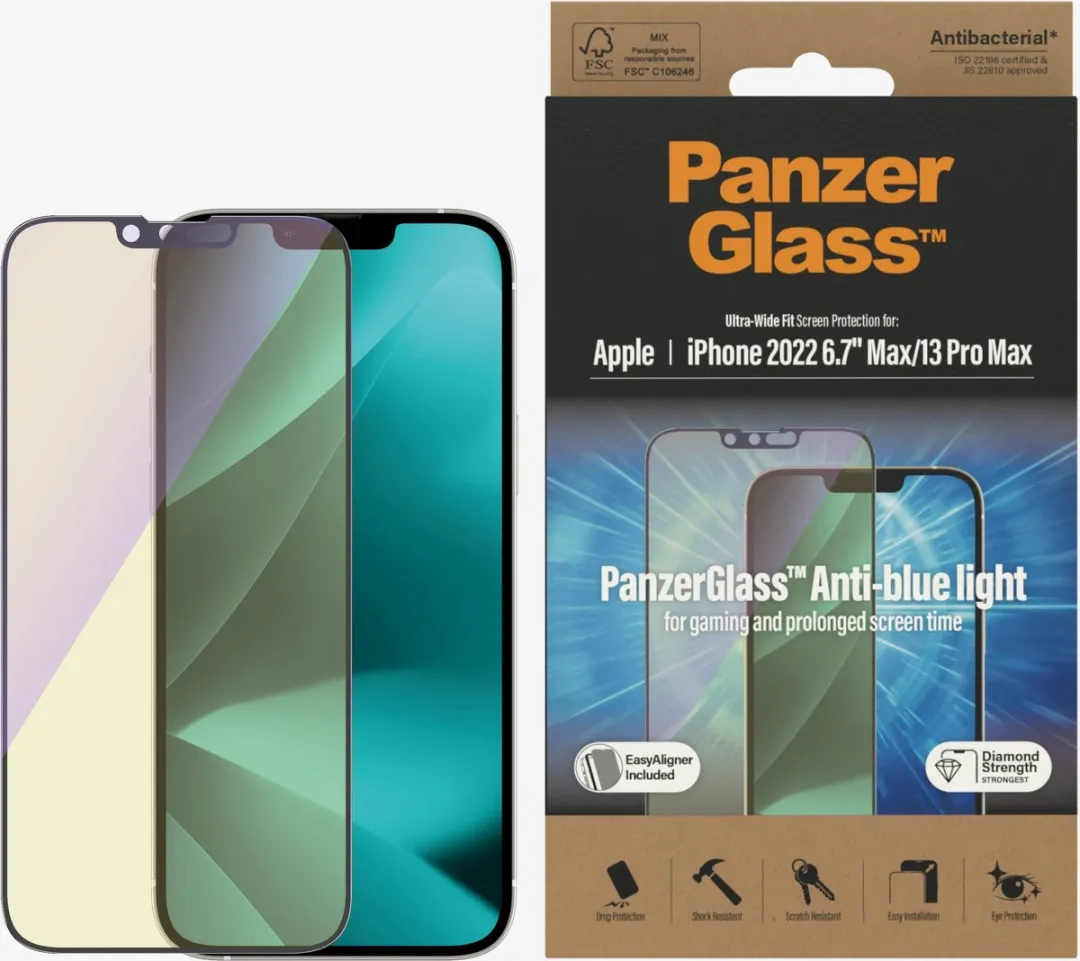 PanzerGlass Ultra-Wide Fit 2793 - iPhone 13 Pro Max - Gehard Glas - Antibacterieel - afbeelding 6 van 6