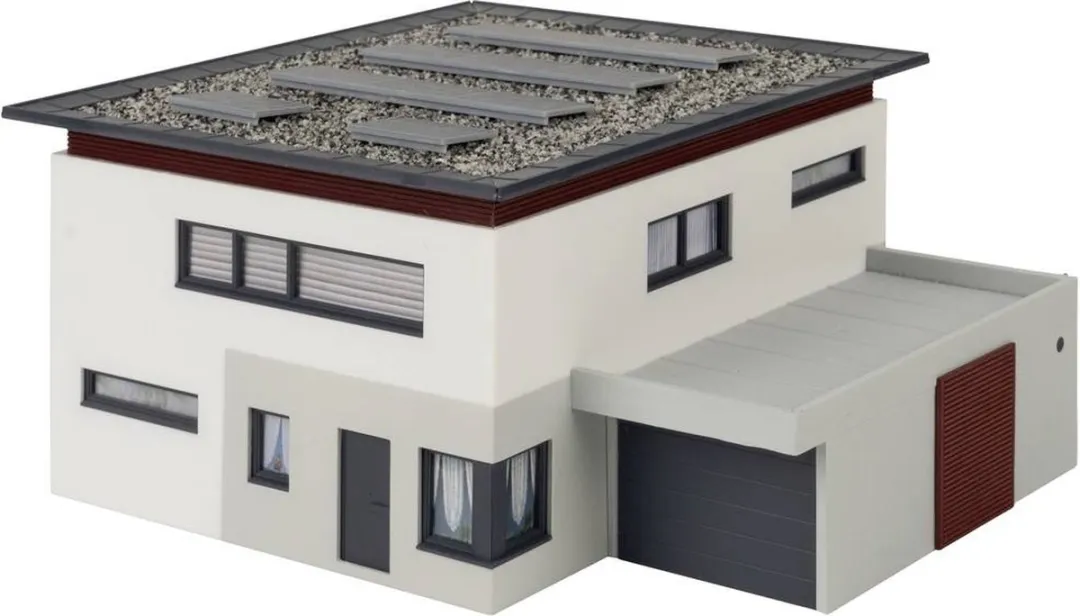 Faller Weberhuis Villa H0 Modelbouwset - Grijs/Wit/Zwart