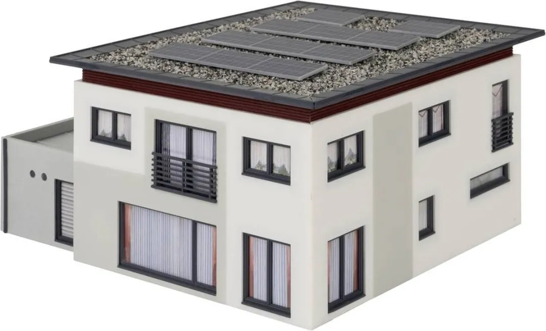 Faller Weberhuis Villa H0 Modelbouwset - Grijs/Wit/Zwart
