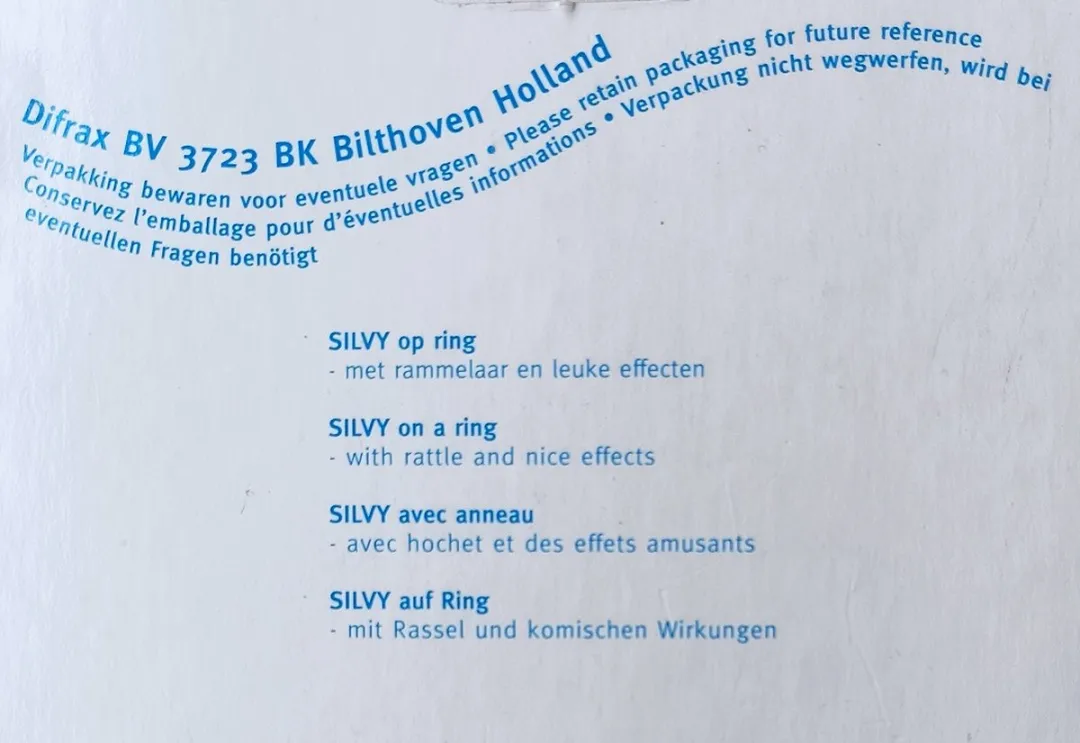 Difrax Silvy Op Ring Rammelaar - Grijs