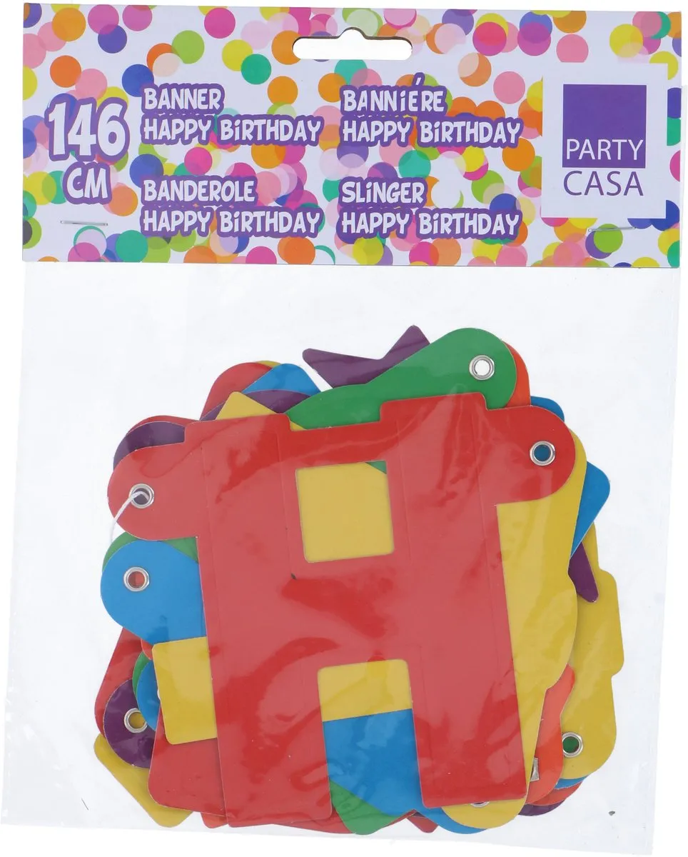 Eddy Toys Happy Birthday Letterslinger 146cm - Multicolor